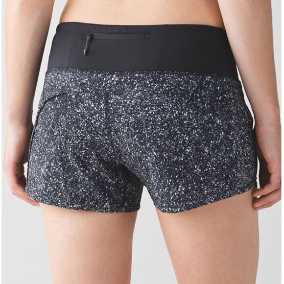 Lululemon Run Times Short Mini Splatter White Black - Picture 7 of 7